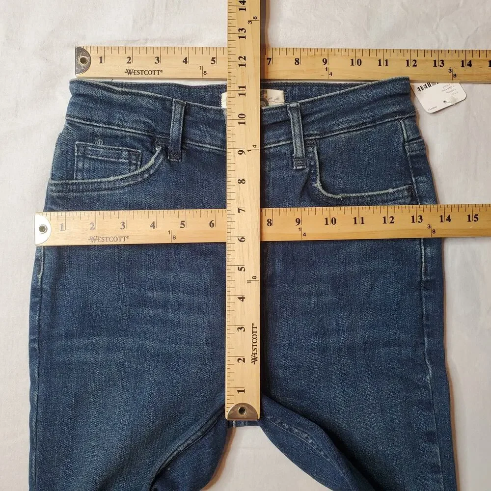 Free People We the Free Womens Size 26 Sabrina Distressed Skinny Jeans Blue - Picture 2 of 9